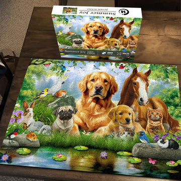 Pezzi del puzzle di jigsaw di gioia estiva 1000